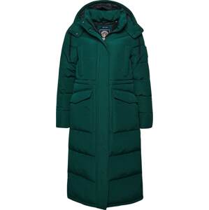 Superdry Zimní kabát 'Everest' tmavě zelená / černá / bílá