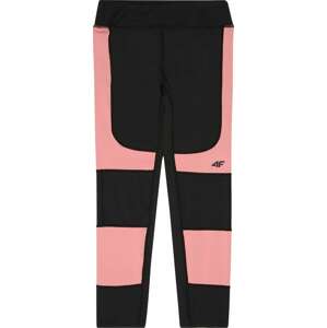 4F Sportovní kalhoty světle růžová / černá