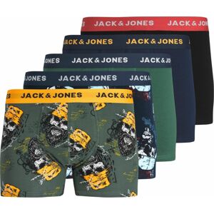 JACK & JONES Boxerky tmavě modrá / žlutá / khaki / černá