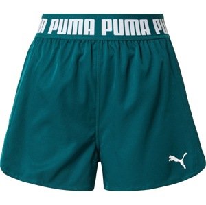 PUMA Sportovní kalhoty smaragdová / bílá
