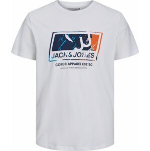 JACK & JONES Tričko 'BOOSTER' modrá / námořnická modř / oranžová / bílá