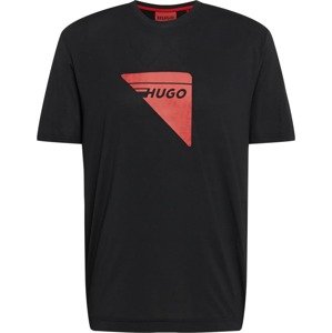 HUGO Tričko 'Dagile' červená / černá