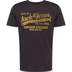 JACK & JONES Tričko zlatá / černá