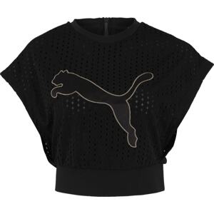 PUMA Funkční tričko 'Luxe' světle béžová / černá