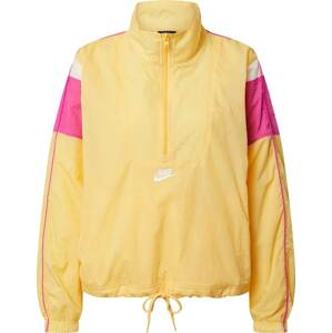 Nike Sportswear Funkční bunda 'Heritage Half-Zip' žlutá / pink / bílá