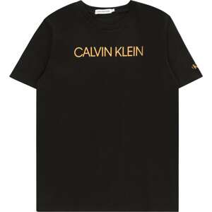 Calvin Klein Jeans Tričko oranžová / černá