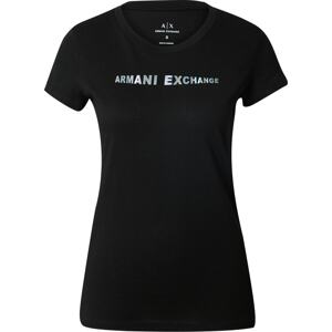 ARMANI EXCHANGE Tričko černá / stříbrná