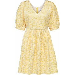 SELECTED FEMME Koktejlové šaty 'Joyce' zlatě žlutá / bílá