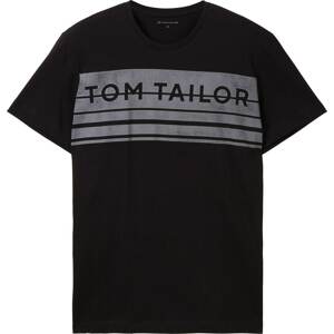 TOM TAILOR Tričko šedý melír / černá