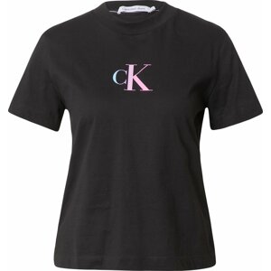 Calvin Klein Jeans Tričko světlemodrá / bledě fialová / černá
