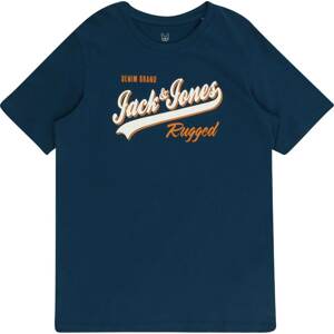 Jack & Jones Junior Tričko námořnická modř / oranžová / přírodní bílá