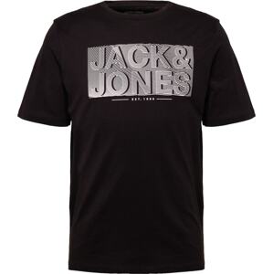 JACK & JONES Tričko 'PETER' černá / bílá