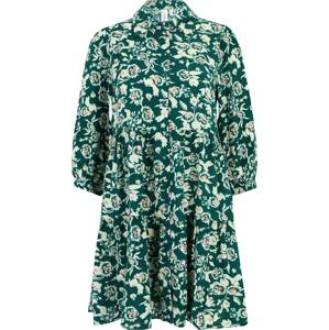 Y.A.S Petite Košilové šaty 'BIMLA' hnědá / pastelově zelená / tmavě zelená