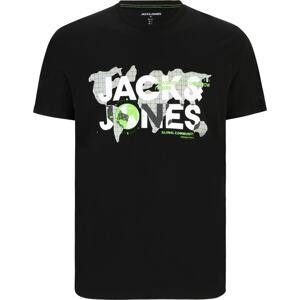 Jack & Jones Plus Tričko 'DUST' kiwi / černá / bílá