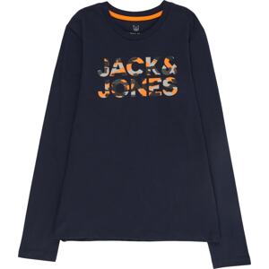 Jack & Jones Junior Mikina 'MILES' námořnická modř / šedá / antracitová / oranžová