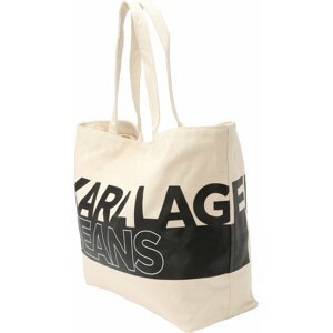 KARL LAGERFELD JEANS Nákupní taška béžová / černá / bílá