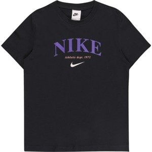 Nike Sportswear Tričko tělová / tmavě fialová / černá / bílá