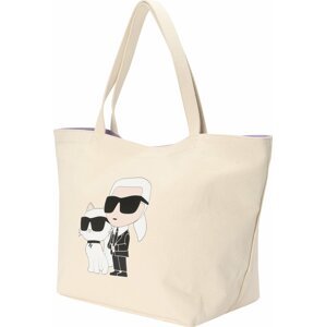 Karl Lagerfeld Nákupní taška černá / offwhite / barva bílé vlny