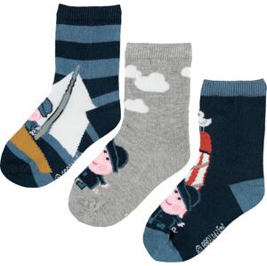NAME IT Ponožky 'Peppapig Keny' noční modrá / chladná modrá / medová / šedý melír / růžová