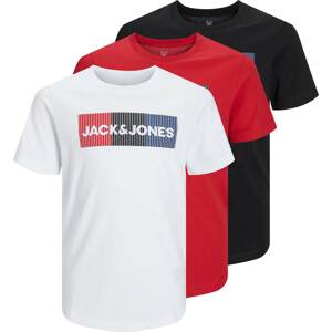 Jack & Jones Junior Tričko marine modrá / ohnivá červená / černá / bílá
