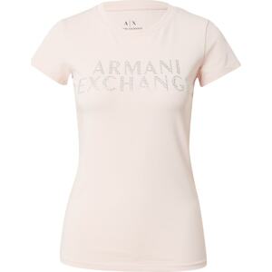 ARMANI EXCHANGE Tričko pudrová / stříbrná