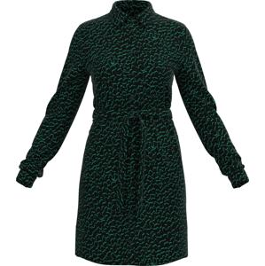 ICHI Košilové šaty 'VERA' tmavě zelená / černá