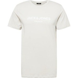 JACK & JONES Tričko světle šedá / bílá