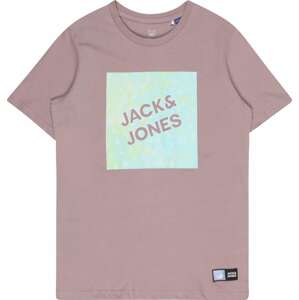 Jack & Jones Junior Tričko 'NIGHTS' azurová / starorůžová / černá