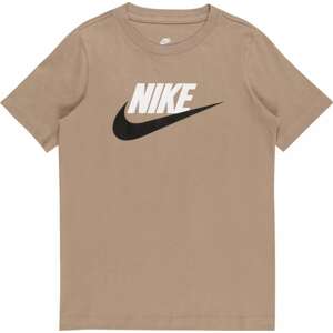 Nike Sportswear Tričko 'FUTURA' světle hnědá / černá / bílá