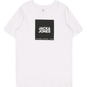 Jack & Jones Junior Tričko 'LOCK' černá / bílá