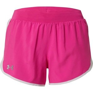 UNDER ARMOUR Sportovní kalhoty 'Fly By 2.0' šedá / pink / bílá