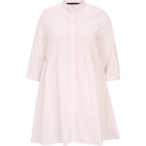 Vero Moda Petite Košilové šaty 'SISI' světle růžová / bílá