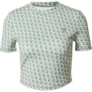 GUESS Funkční tričko zelená / bílá