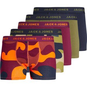 JACK & JONES Boxerky tmavě modrá / olivová / oranžová / červená