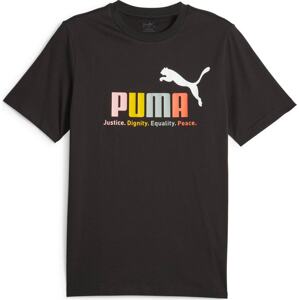 PUMA Funkční tričko žlutá / pastelově růžová / černá / bílá