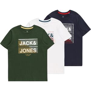 Jack & Jones Junior Tričko 'KAIN' námořnická modř / khaki / červená / bílá