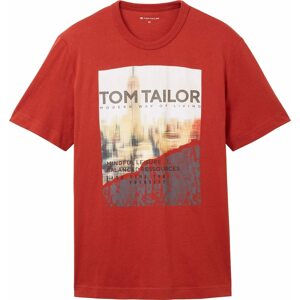 TOM TAILOR Tričko béžová / červená
