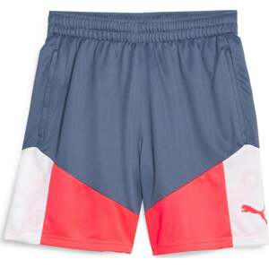 PUMA Sportovní kalhoty chladná modrá / světle červená / bílá