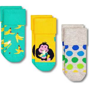 Happy Socks Ponožky 'In The Jungle' béžový melír / tyrkysová / žlutá / zelená / černá