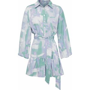 St MRLO Košilové šaty 'PATI' zelená / fialová