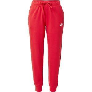 Nike Sportswear Kalhoty ohnivá červená / bílá