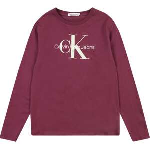 Calvin Klein Jeans Tričko světle béžová / purpurová