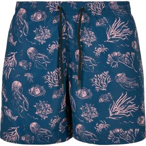 Urban Classics Plavecké šortky marine modrá / růžová