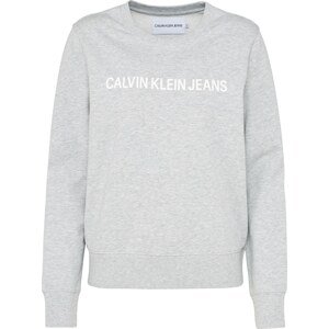 Mikina Calvin Klein Jeans šedý melír / bílá