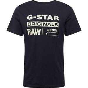 Tričko 'Graphic 8' G-Star Raw tmavě modrá / bílá