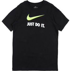 Tričko Nike Sportswear svítivě žlutá / černá / bílá