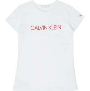 Tričko Calvin Klein Jeans červená / bílá