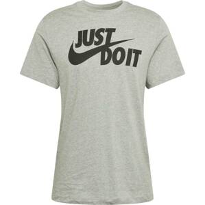 Tričko Nike Sportswear šedý melír / černá