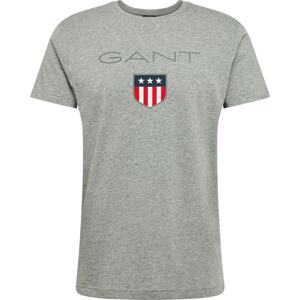 Tričko Gant marine modrá / šedý melír / červená / bílá