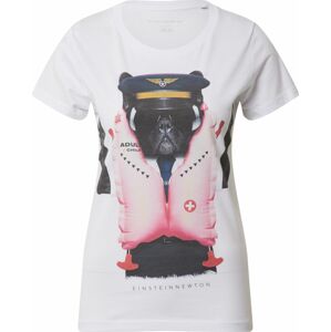 Tričko 'Fly Dog' einstein & newton růžová / černá / bílá